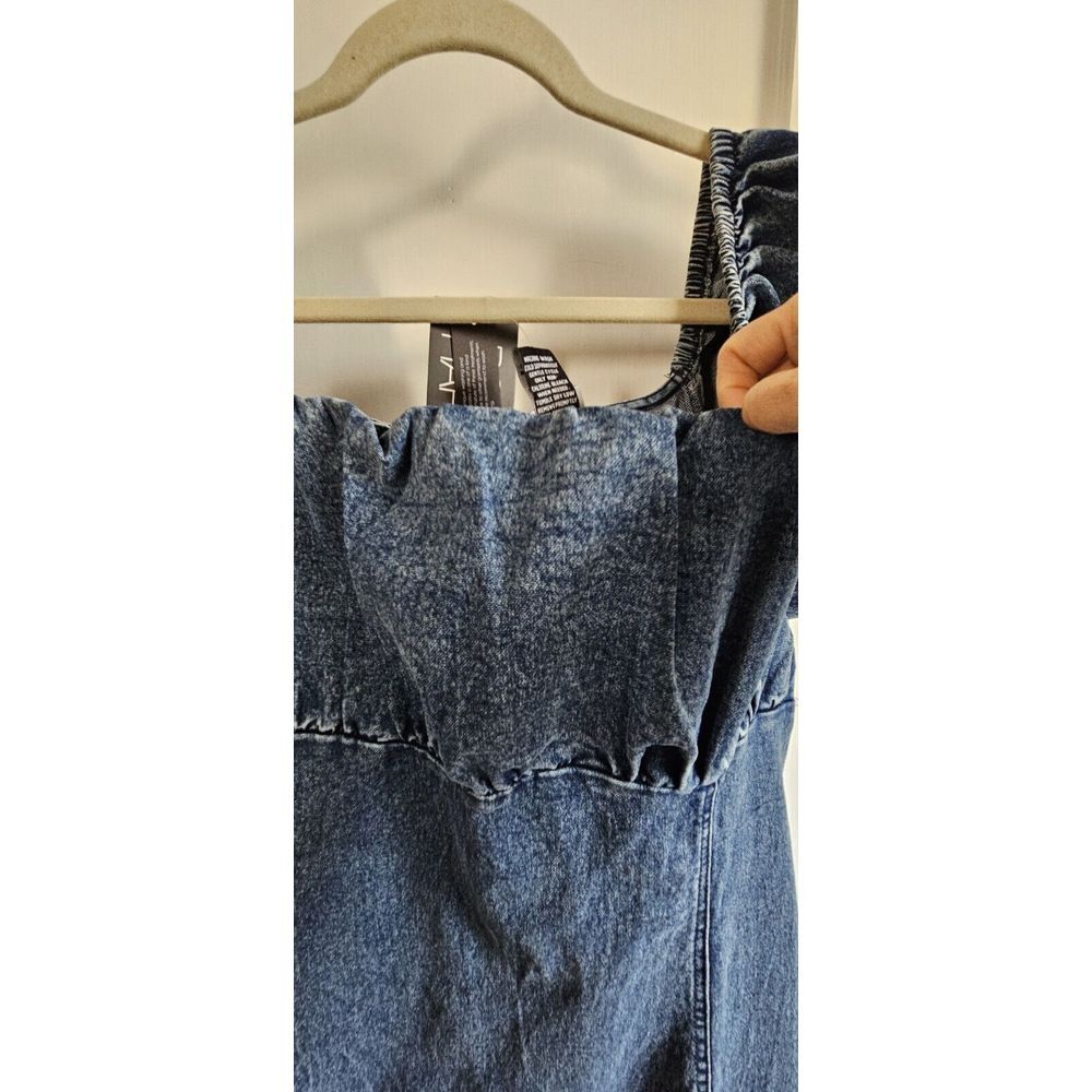 NWT ROSIE HARLOW puff sleeve square‎ neck women Sz 1X DENIM dress - Picture 4 of 10